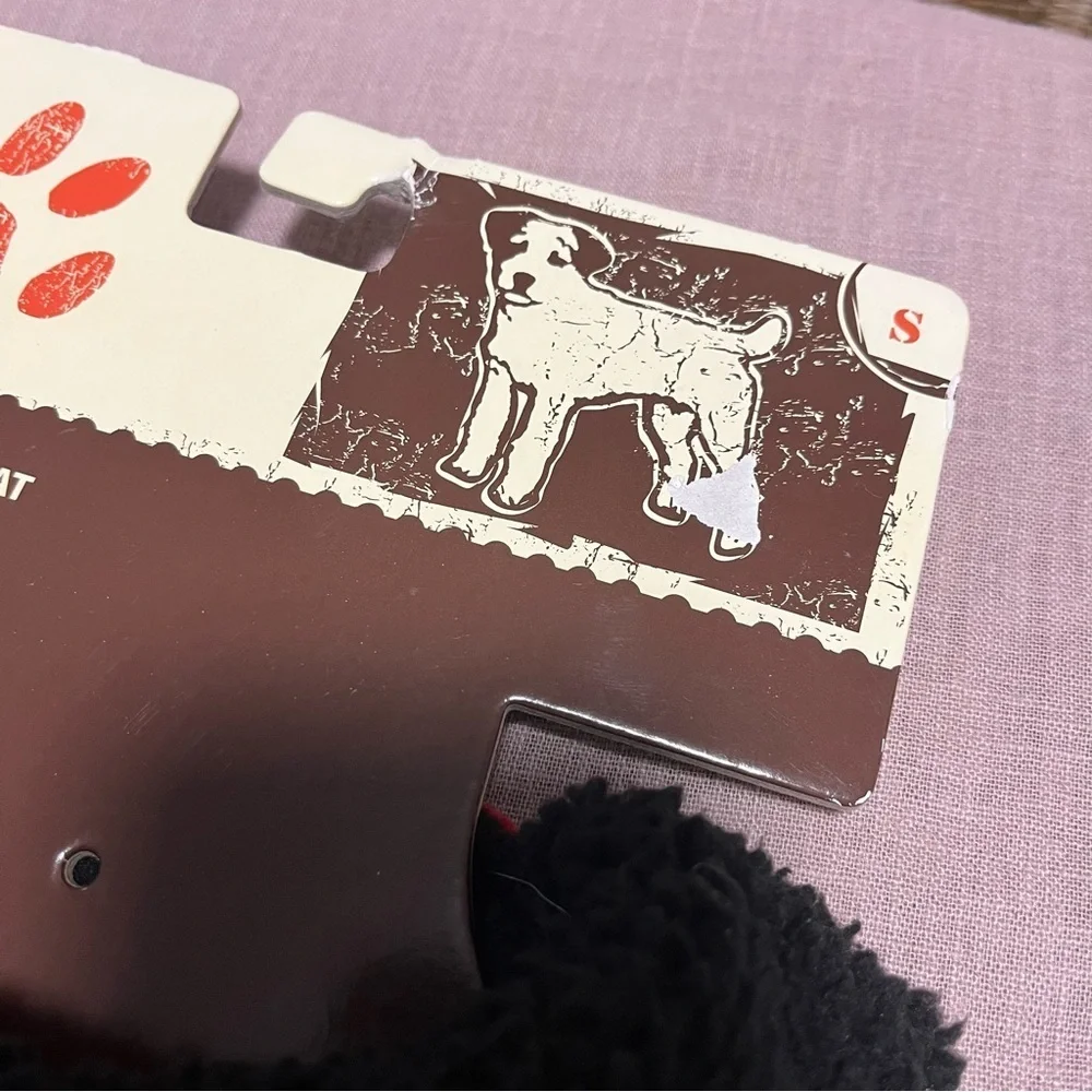 NWT red corduroy dog coat with a black fleece lining For Small Dog winter Warm